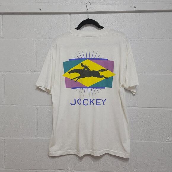 VTG Jockey T-Shirt Mod Horse Logo Tee XL - Picture 2 of 9